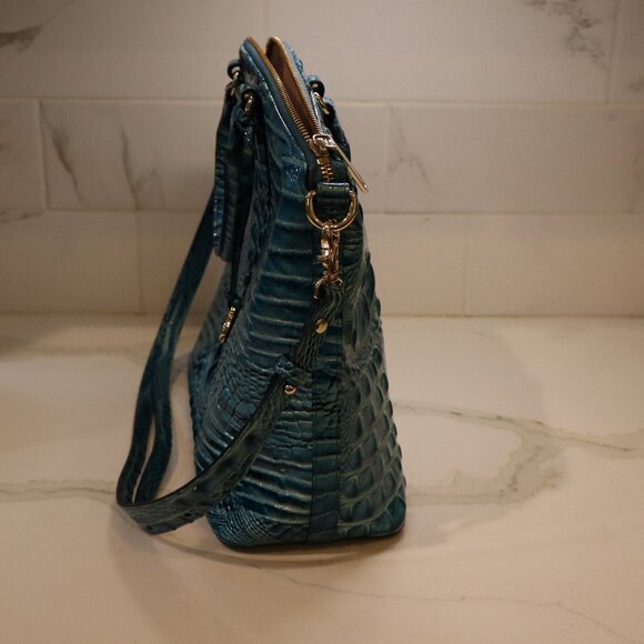 NWT Brahmin Large Duxbury Satchel Lagoon Melbourne with Shoulder strap - Picture 9 of 9